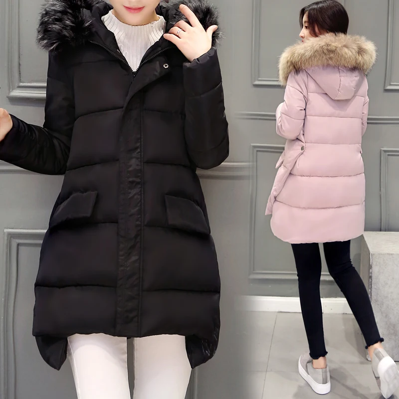 

2020 Faux Raccoon Fur Coat Female Winter Jacket Women Medium Long Slim Parka Women Jackets Thick Hooded Parkas Clothing WUJ0986