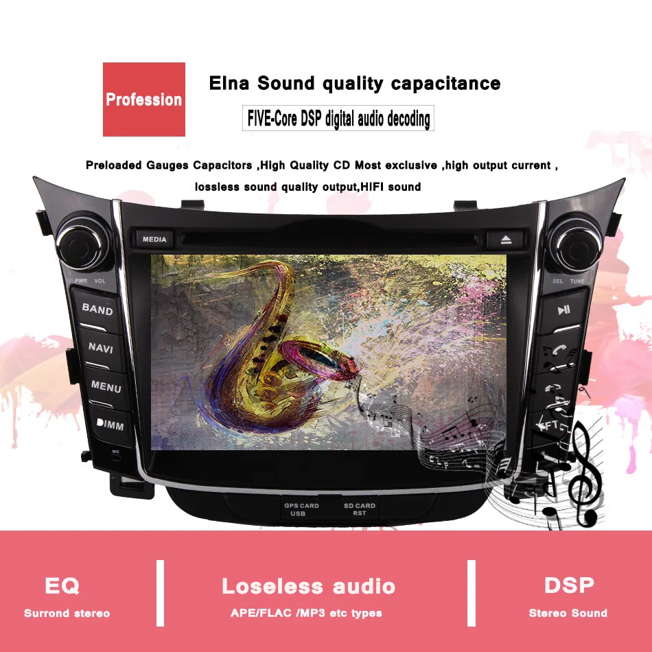 Octa Core android 10 0 автомобильный dvd gps плеер 1024*600 для HYUNDAI i30 2011 2012 2013 навигация