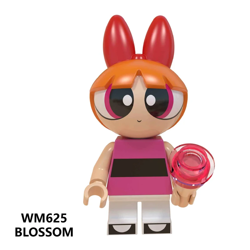 The PowerpuffS девушки строительные блоки Buttercup Bubbles Blossom кукла экшен-фигурка модель Рождественский подарок детские игрушки WM6051