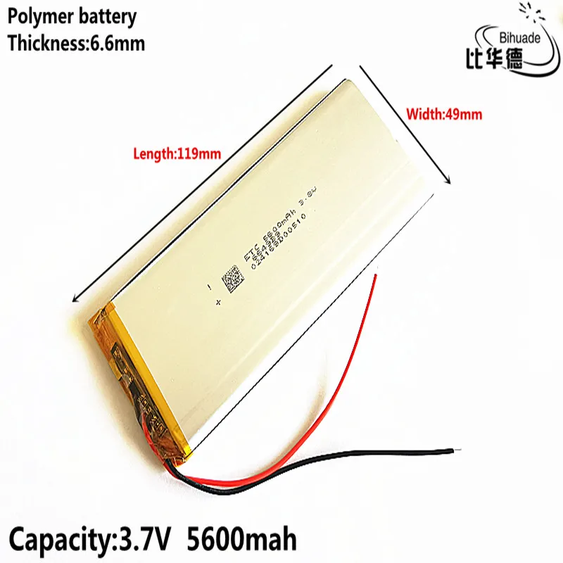 

3.7V 5600mAh lithium polymer battery MP3 MP4 navigation instruments small toys and other products Universal Battery