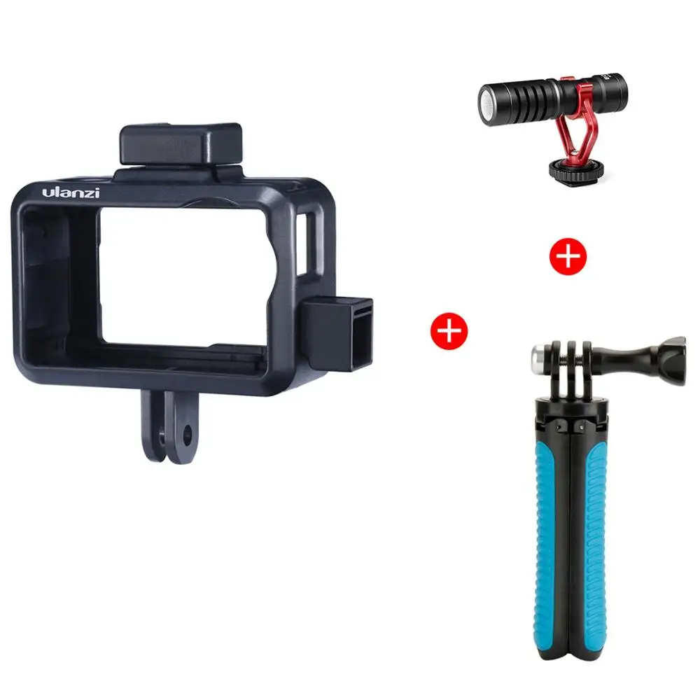 Tripod BY-MM1 kit3 Ulanzi OA-7 Vlog камера клетка для DJI OSMO экшн Защитный чехол рамка оболочка микрофон Спортивная камера Vlog клетка аксессуары для камеры - Цвет: Tripod BY-MM1 kit3
