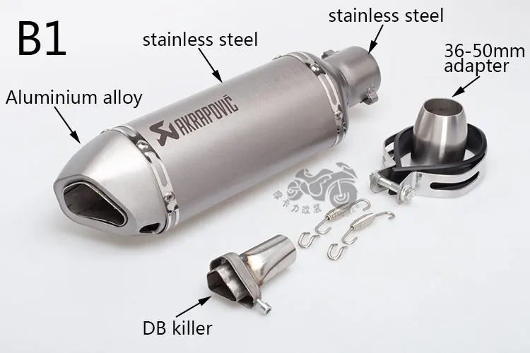 51 мм мотоцикл Akrapovic Модифицированная выхлопная труба косой маленький шестиугольный алюминиевый сплав нержавеющая сталь имитация углеродного волокна - Цвет: B1