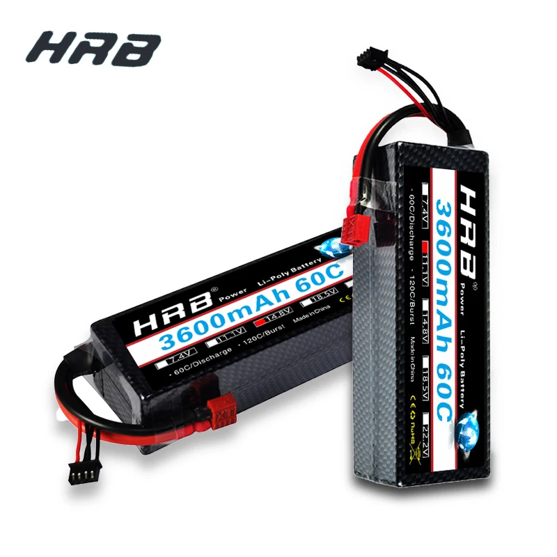HRB FPV Lipo 2S 3S 4S 7 4 В 11 1 14 8 в 3600 мАч 60C 120C W Stap Жесткий Чехол Аккумулятор для