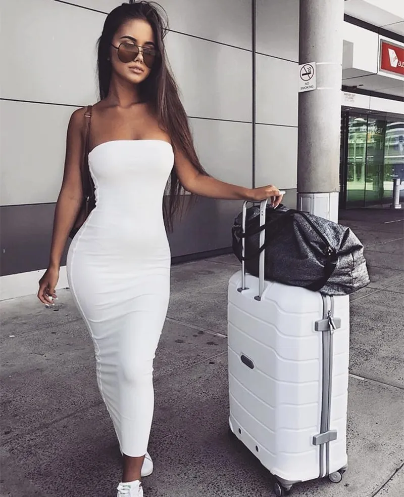 Летнее женское повседневное однотонное платье сексуальная юбка карандаш без