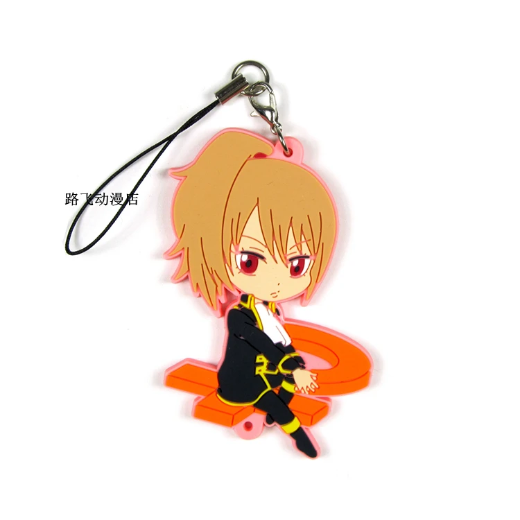 Брелок Подвеска резиновая аниме модель GINTAMA Sakata Gintoki Okita Sougo Hijikata Toushirou Kondou Isao