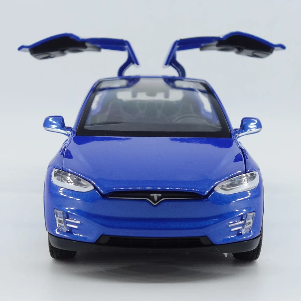 Модель автомобиля Tesla Model X из сплава 1:32 с электронной игрушкой имитацией света и
