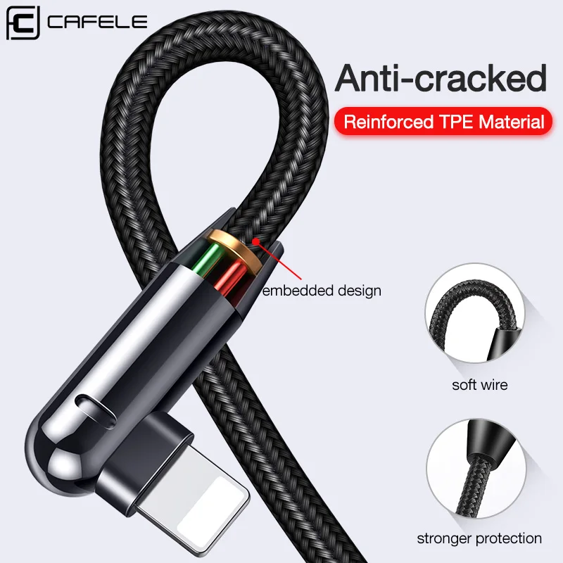Cafele 3 в 1 светодиодный светильник USB Micro Тип Кабеля C зарядный кабель для передачи данных для iPhone huawei Xiaomi samsung 130 см 8 Pin Data Sync USB кабели