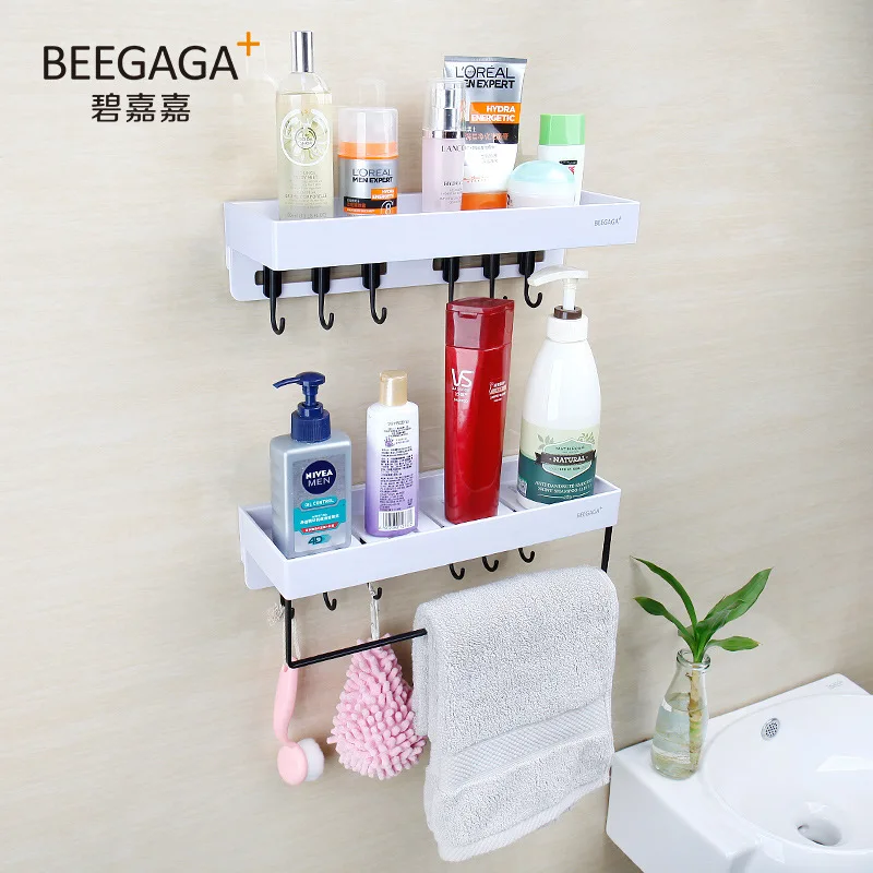 

Bathroom Wall Mounted Hanging Shelf Kitchen Accessories Organizer Storage Rack