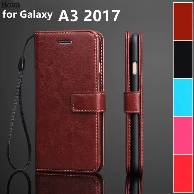 Чехол с держателем для карт Samsung Galaxy A3 2017 A320F A3200 кожаный защитный чехол бумажник