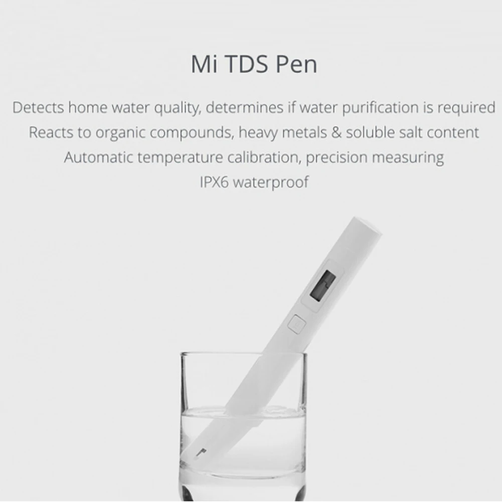 Xiaomi Mijia TDS тест воды er портативный измеритель обнаружения фильтр для воды качество измерительный инструмент EC TDS-3 IPX6 Водонепроницаемая тестовая ручка