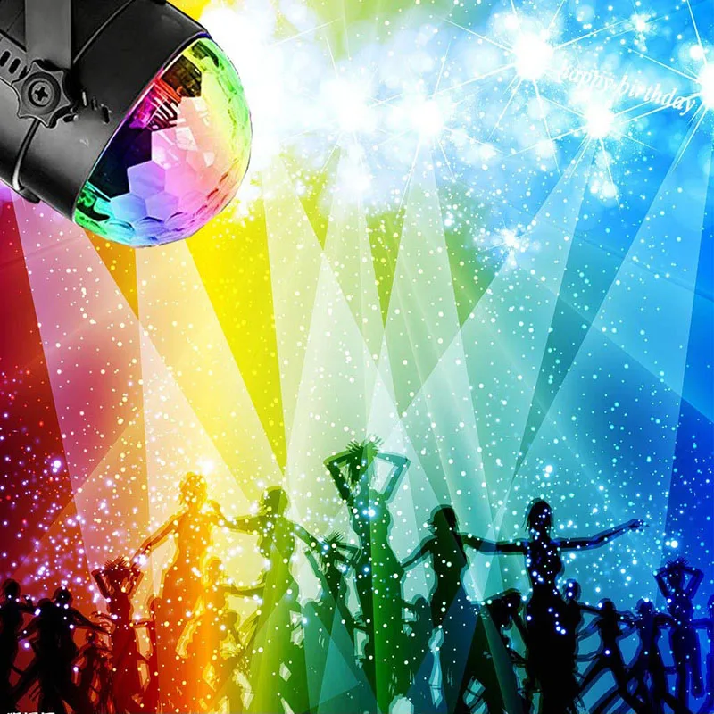 LED дискотека свет шар звук Вечеринка огни караоке диско 3 Вт Dj Портативный 7 цветов