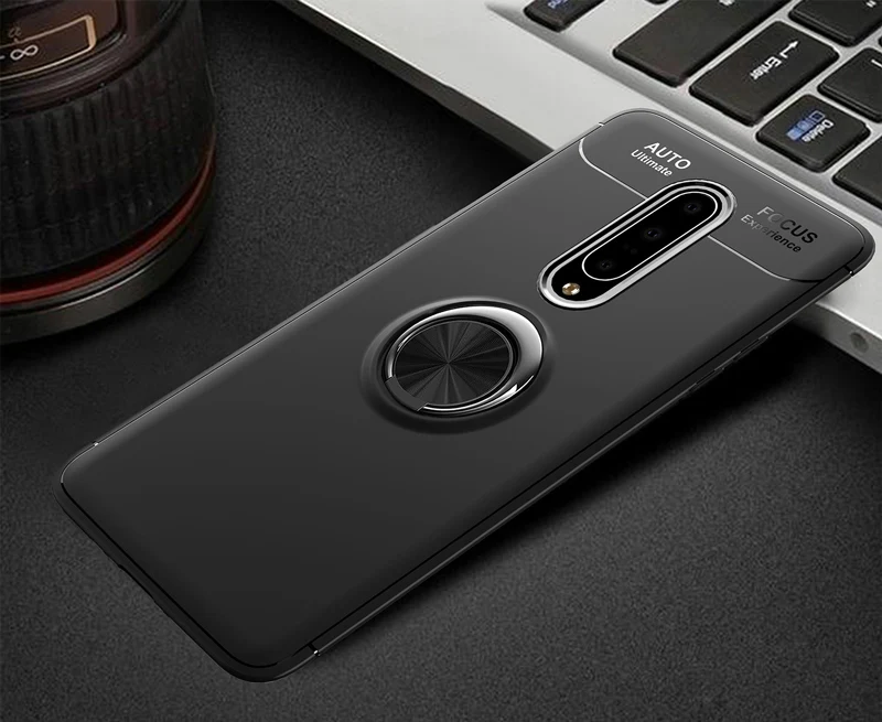 Black Black Для Oneplus 7T 7 Pro 7 Чехол магнитный автомобильный держатель противоударный чехол для Oneplus 1+ 7 7Pro Oneplus7 кольцо на палец матовый мягкий чехол - Цвет: Black Black