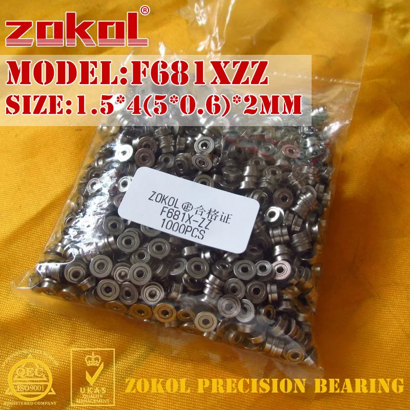 ZOKOL F681X ZZ подшипник F681XZZ фланцевый F681 X радиальный шарикоподшипник 1 5*4(5*0 6) * 2 мм|bearing