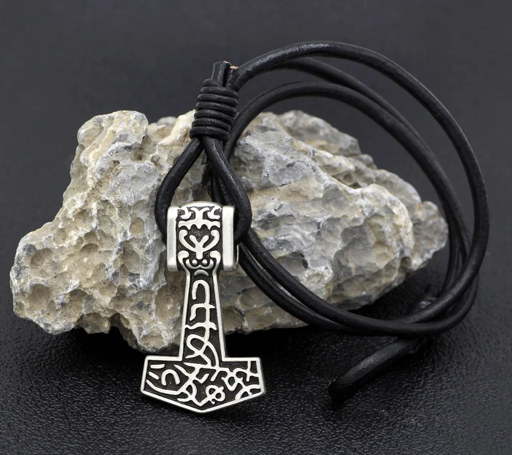 Youe shone мужской браслет из натуральной кожи сплава Тора молот викинга Mjolnir