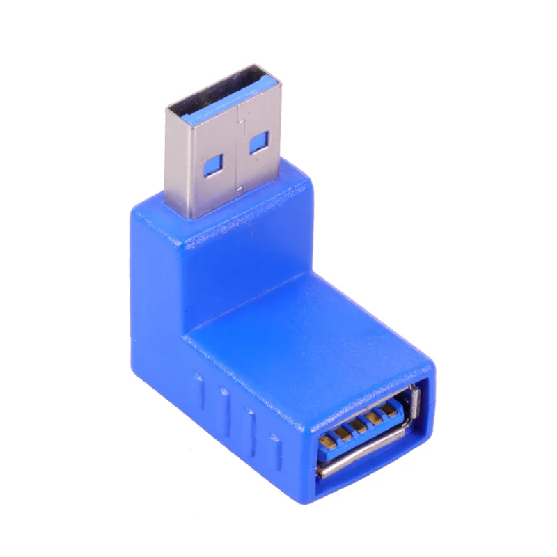 Синий Угловой Соединитель USB 3 0 под прямым углом адаптер штекер-гнездо |
