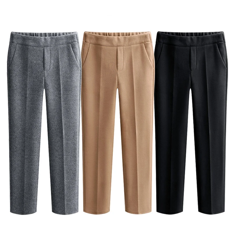 Pantalones размера плюс 5XL осень зима Корейская мода женские шерстяные брюки шаровары Pantalon Femmes Calca Roupas Feminina
