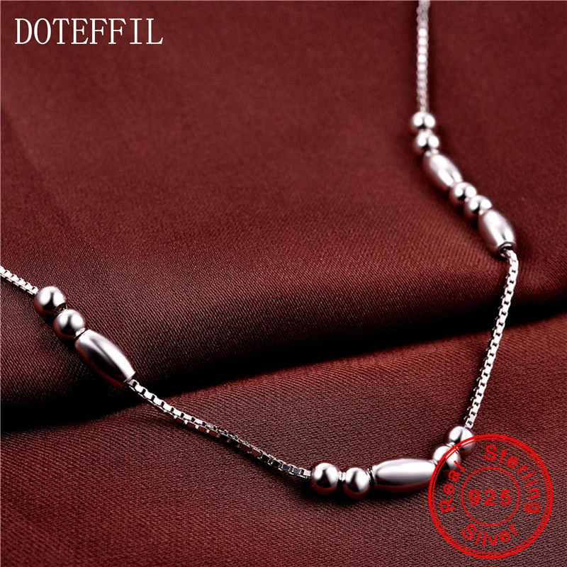 Серебряный Женский ножной браслет из серебра 925 пробы Модный кулон бисера