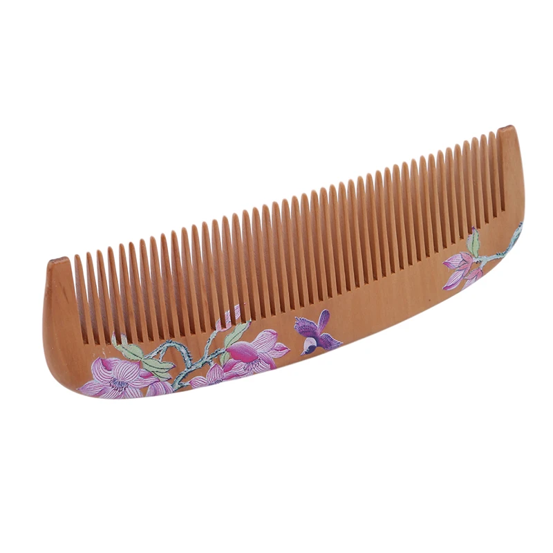 oval 1PC Peach Wood Hairbrush Ventilation Comb For Salon Family Use Hairdressing Beauty anti-static Massage Scalp Comb - Цвет: oval