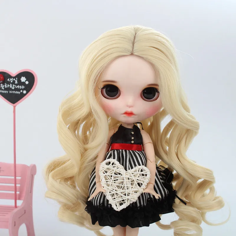 Парики для волос Blyth Doll высокое качество натуральный жар зеленый коричневый хаки