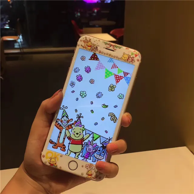 RLENDA картина с изображением фламинго мультфильм стеклянная пленка для iPhone 8 6 6S 7 plus закаленное стекло 3D край полный экран защитная пленка - Цвет: 11