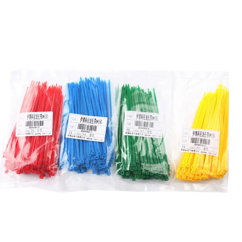 Разноцветные нейлоновые кабельные стяжки 4*150 мм самоблокирующиеся пластиковые