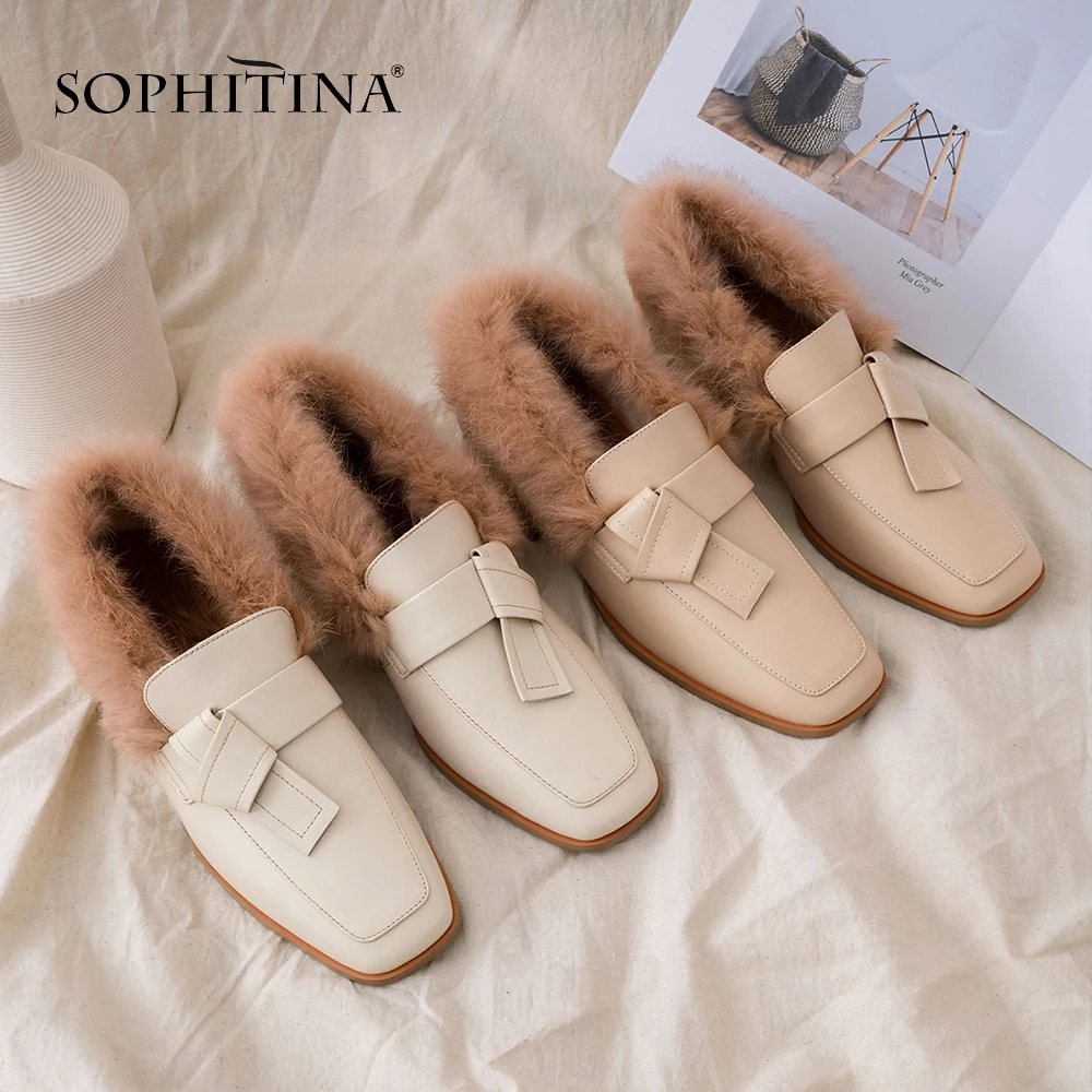 SOPHITINA/Новое поступление очень теплые женские туфли-лодочки из натуральной шерсти
