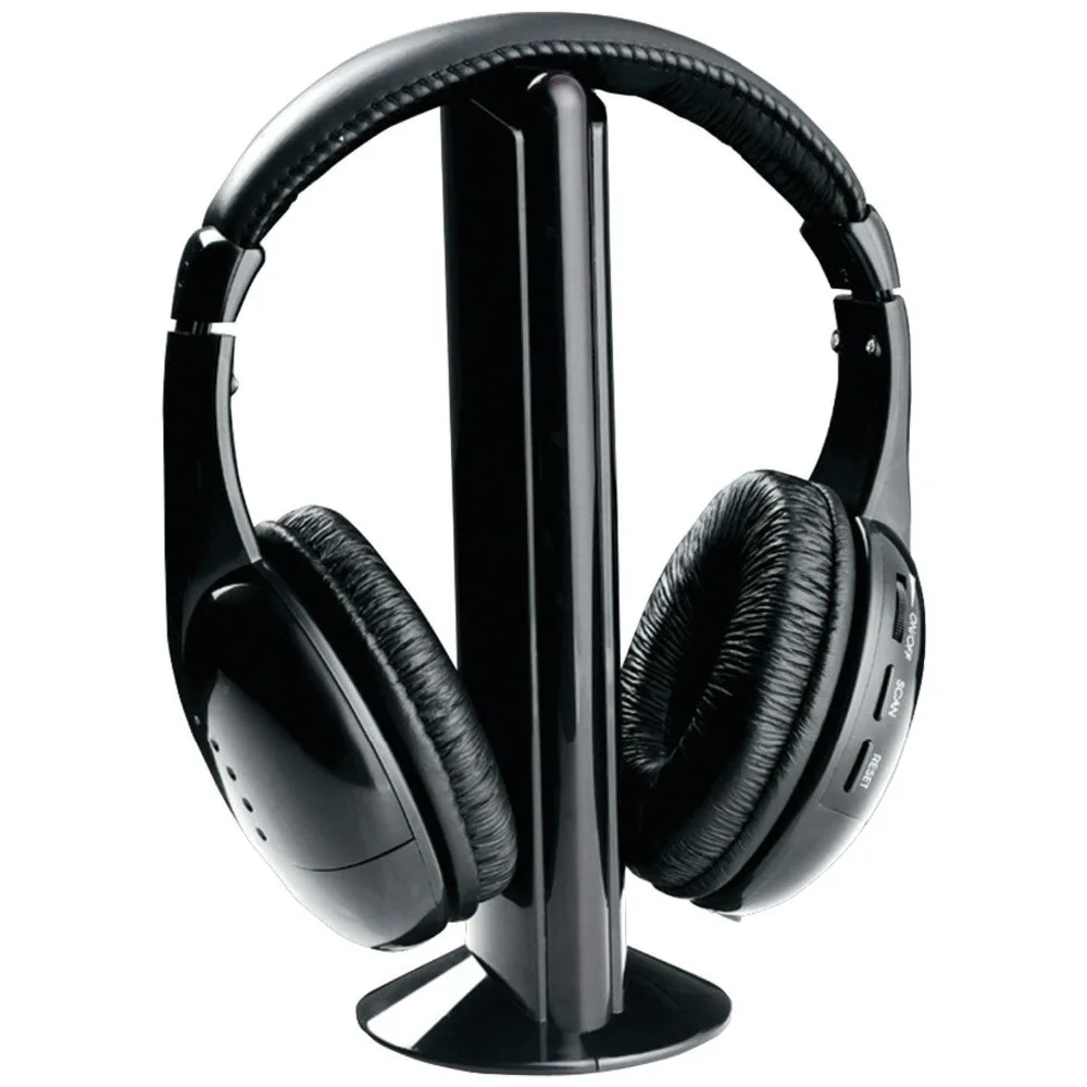 Новинка 5 в 1 наушники HiFi гарнитура Беспроводные с FM радио для MP3 ПК Стерео ТВ CD