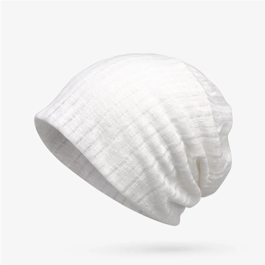 Хлопковая шапка с отверстием для хвоста весна лето Skullies Beanies женский шарф на шею шапка двойного назначения головной убор дышащий тюрбан для волос Повседневная для девочек - Цвет: white