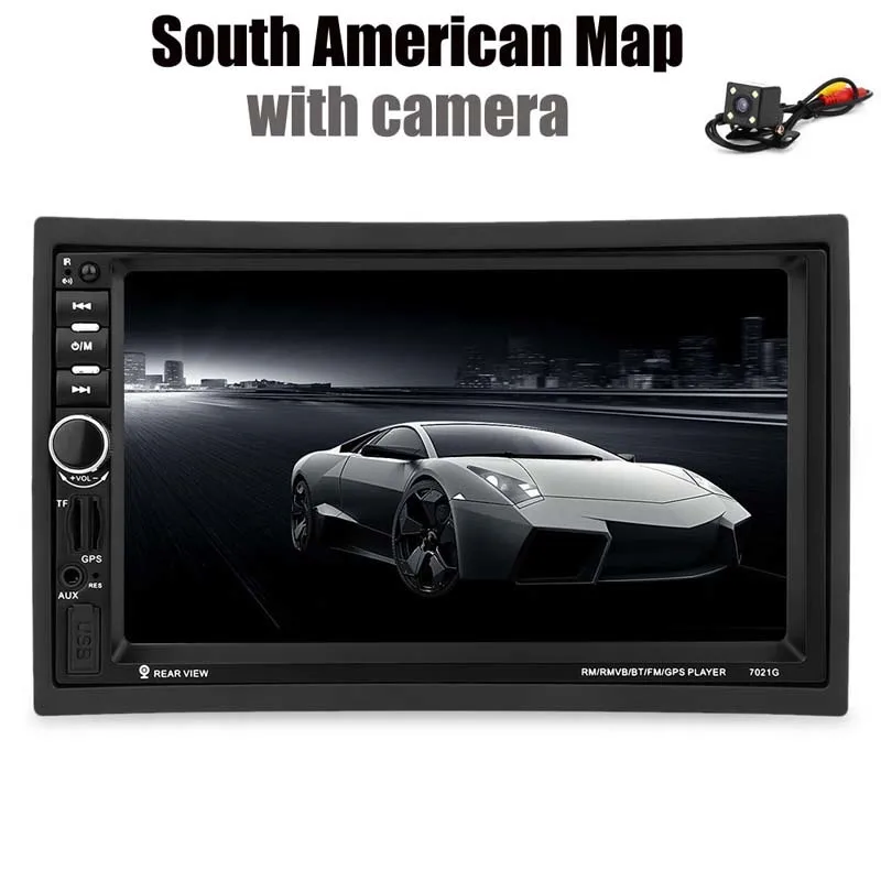 South American map 7 дюймов 2 Din автомагнитола Wince система автозвука стерео Авто Аудио Bluetooth 1080P FM радио камера заднего вида дистанционное управление - Цвет: South American map