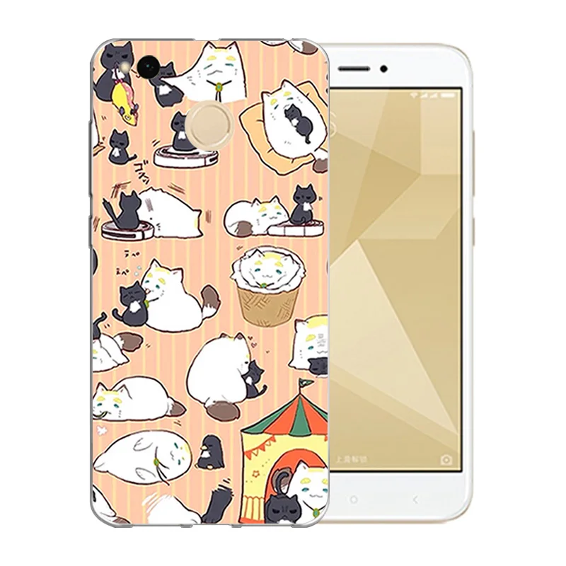 Soft TPU For Xiaomi Redmi 4X Phone Cases Luck Cat Pattern 5.0 inch 4 X Back Cover Silicon Matte Mobile Coque |