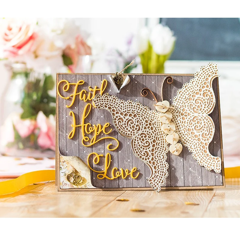 Металлические трафареты с надписью Faith Good Word фотография сделай сам скрапбукинг