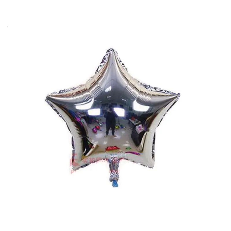 star silver 50 шт. 18 дюймов Звездные воздушные фольгированные шары сердце гелиевый баллон шар на день рождения вечерние свадебные украшения вечерние товары сердечки - Цвет: star silver