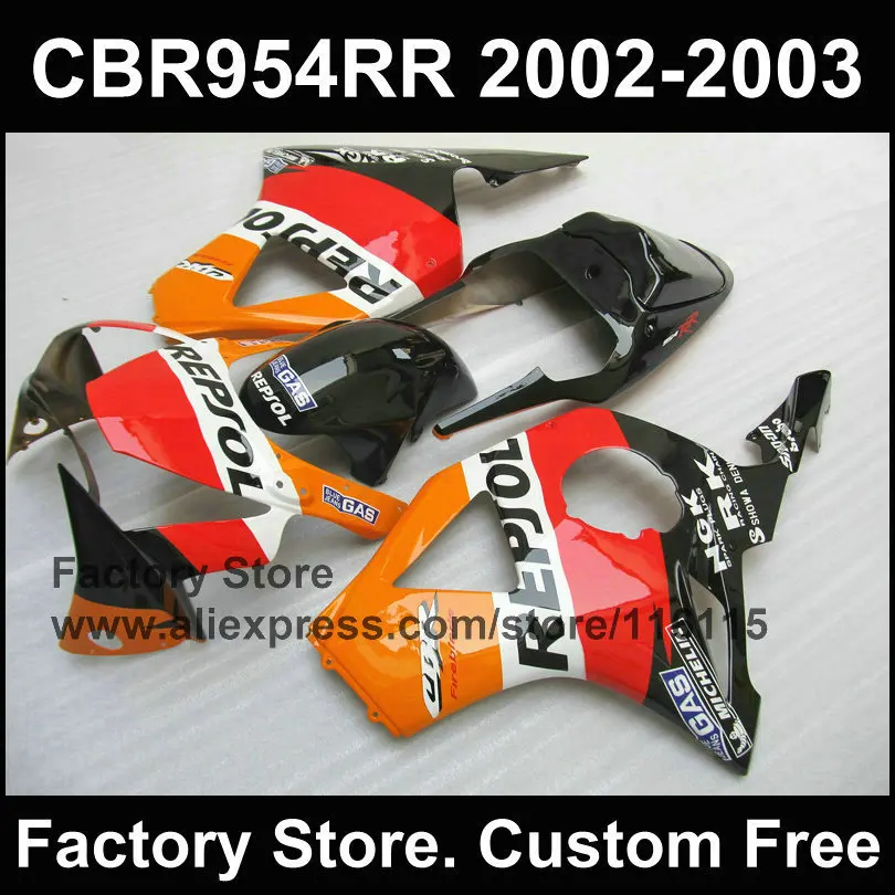 Новинка! ABS пластик Оранжевый репсол Кузов для HONDA CBR900RR 2002 2003 fireblade инъекции