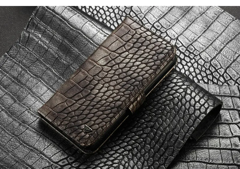 Brown WHATIF кожаный чехол-кошелек для iPhone XS, XR, XS, Max, узор «крокодиловая кожа», Модный женский флип-чехол для iPhone XS, Max, Xr, Xs, сумка для телефона - Цвет: Brown