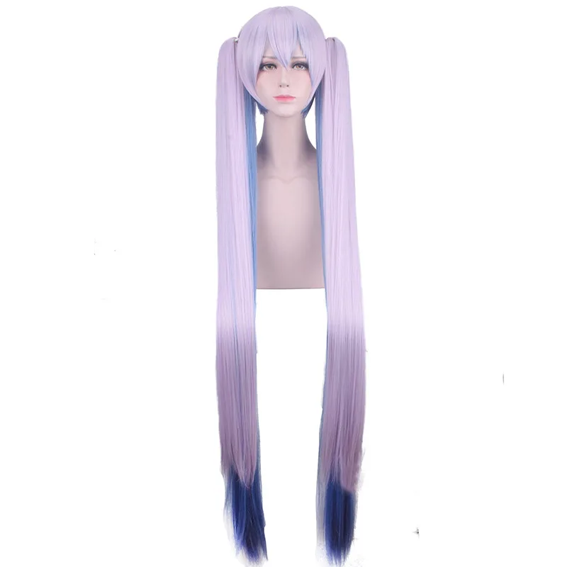 Ccutoo 120 см Vocaloid снег и снег принцесса звезда Хацунэ Мику Косплэй парик Длинные Синтетические прямые волосы чип съемный Хвостики