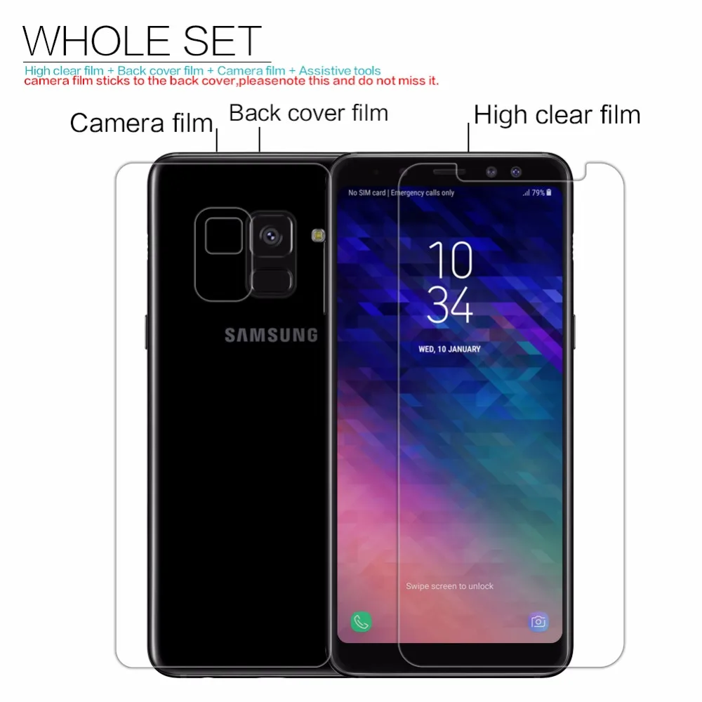 Пленка nillkin для задней панели камеры+ Защитная пленка для экрана для samsung galaxy A8 Plus A8+ a530f a730f