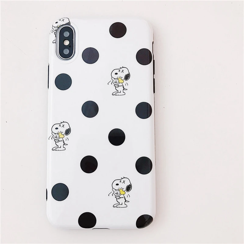 2018 новый милый чехол для Iphone 7 8 7plus X 10 с волнистыми точками глянцевый IPhone 6 6s Plus
