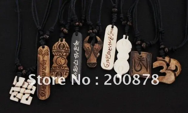 50 шт. кость тибетского яка амулет резной тотемная подвеска ожерелье с