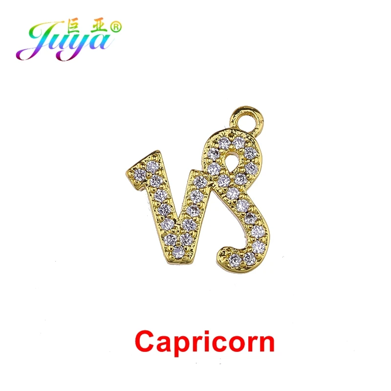 Gold Juya DIY золото/серебро 12 Знак зодиака, Созвездие Подвеска Аксессуары Подвески для женщин браслет ожерелье серьги изготовление ювелирных изделий - Окраска металла: Gold