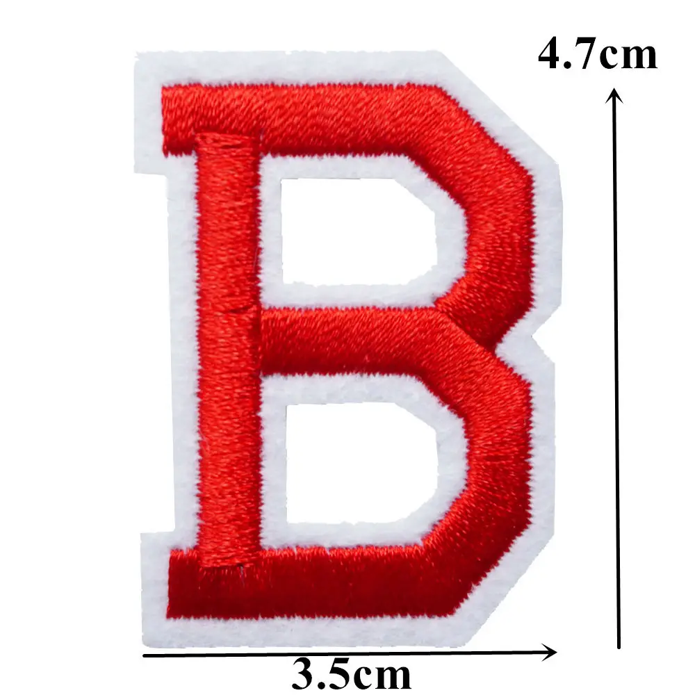 Красная ткань с буквами B алфавит Пришивные железные на пластыри вышивка Бейджи