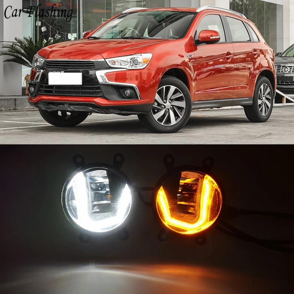 3 в 1 функции авто светодиодные лампы для Mitsubishi ASX 2011 2018 DRL Дневной светильник