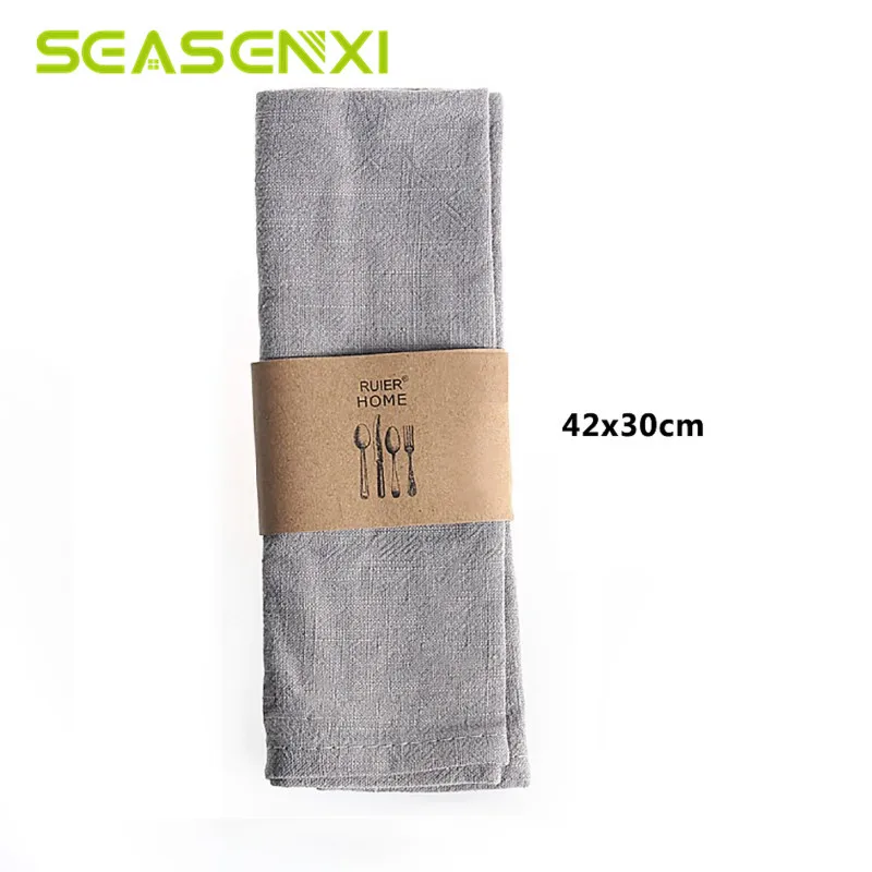 Скатерть из хлопка и льна однотонная домашняя Свадебная вечеринка кухонная