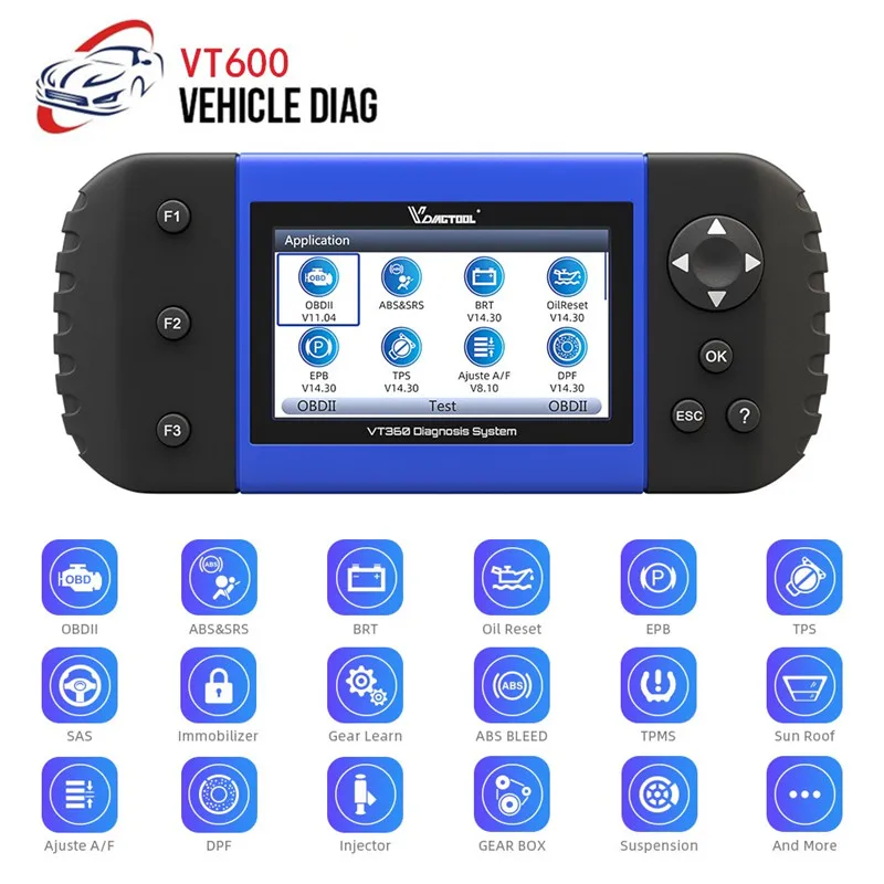 VDIAGETOOL VT600 Автомобильный сканер ключ программист одометр коррекция инструмент OBD2 автомобильный диагностический инструмент