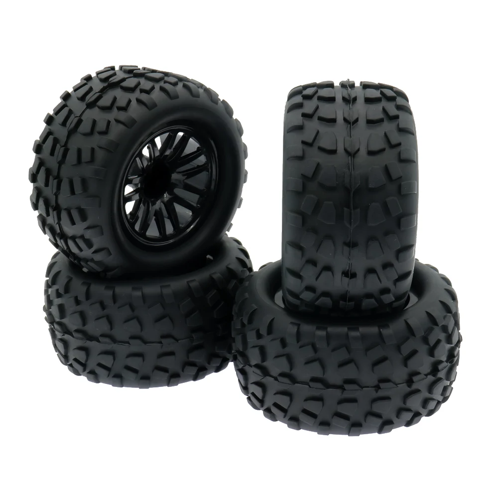 4PCS/Set 7Spoke 10Spoke 14Spoke Wheel Rim Tyre/tire Set for 1:10 Big Foot Monster Truck 125mm ToysModel Car Remote Control 94108 | Игрушки и