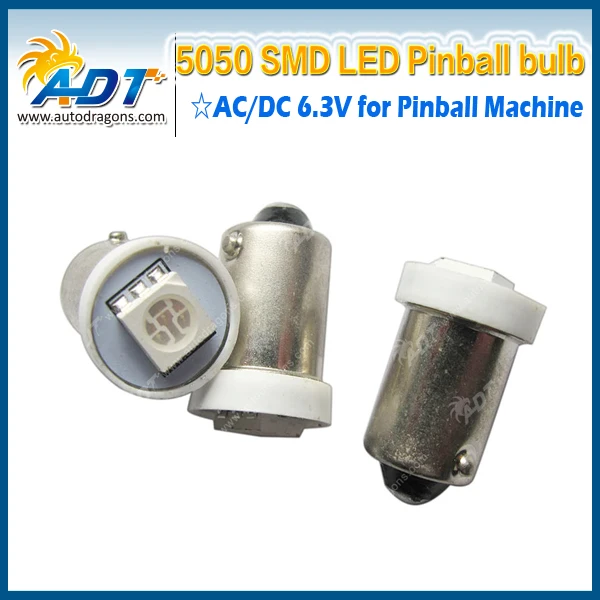100 шт. Ba9s #44 #47 AC 6 3 V 5050smd пинбол светодиодные лампы для пинбола части игрового