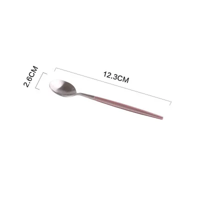 Silver-Coffee Spoon Набор столовых приборов из нержавеющей стали, столовые вилки, нож, десертные ложки, ложка для размешивания кофе, фруктовые ForksTableware, поставщик домашнего ресторана - Цвет: Silver-Coffee Spoon