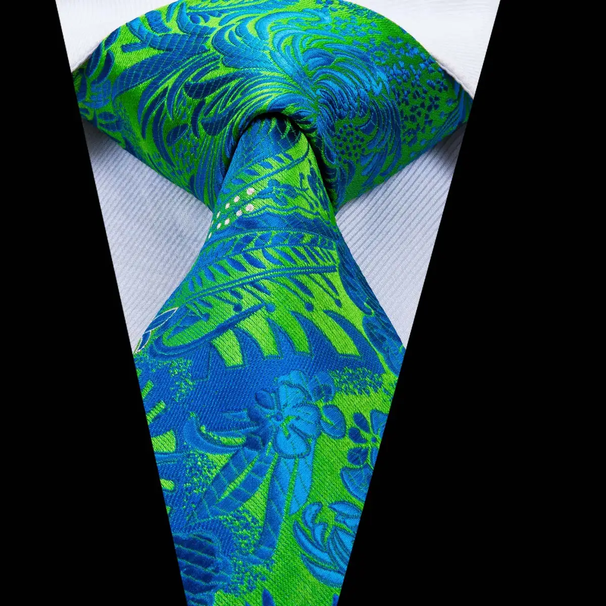 Мужской галстук бабочка зеленый шелковый с цветочным принтом Свадебный костюм