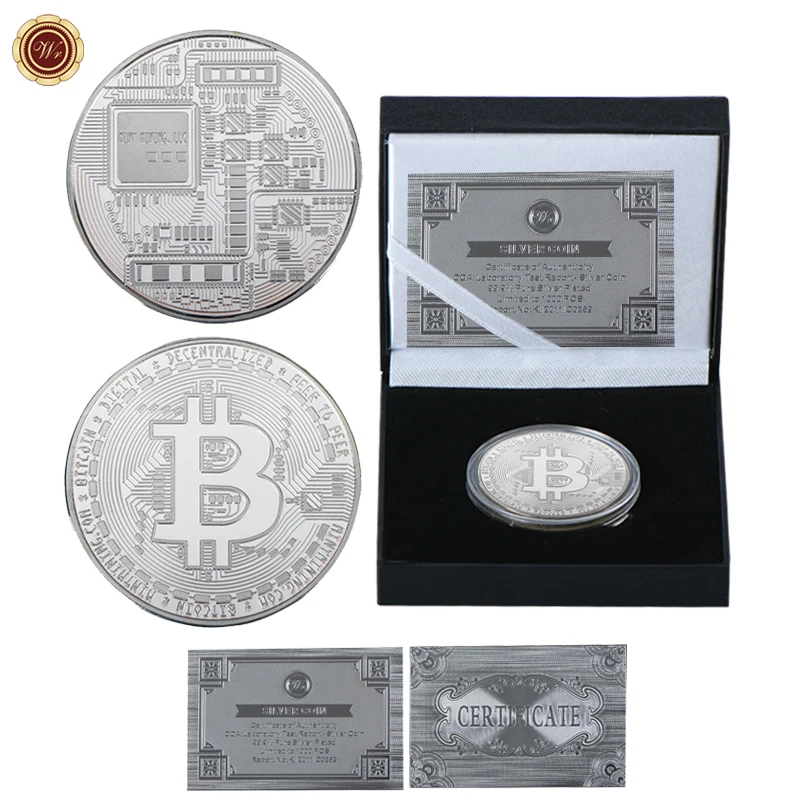 Style 1 WR Bitcoin монета позолоченные вызов монет с качеством Подарочная коробка шелковый путь Bitcoin золотые монеты Коллекционные вещи для подарки на день рождения - Цвет: Style 1