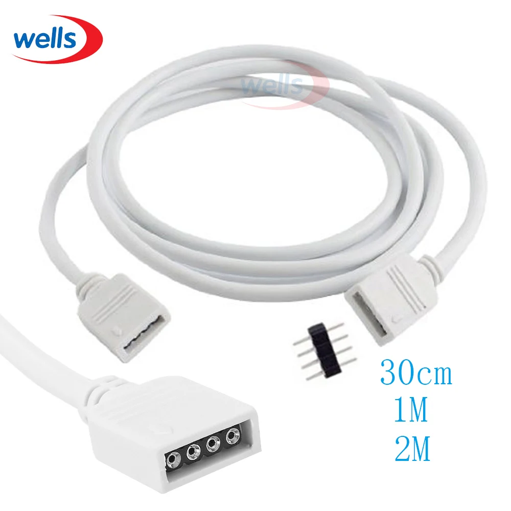 4-контактный 1 м 2 30 см RGB светодиодный удлинитель Кабель соединительный шнур