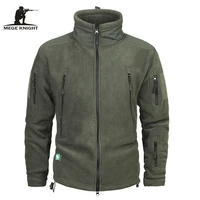 mege brand clothing coat men thicken warm military army fleece jacket patchwork multi pockets polartec mens jacket and coats